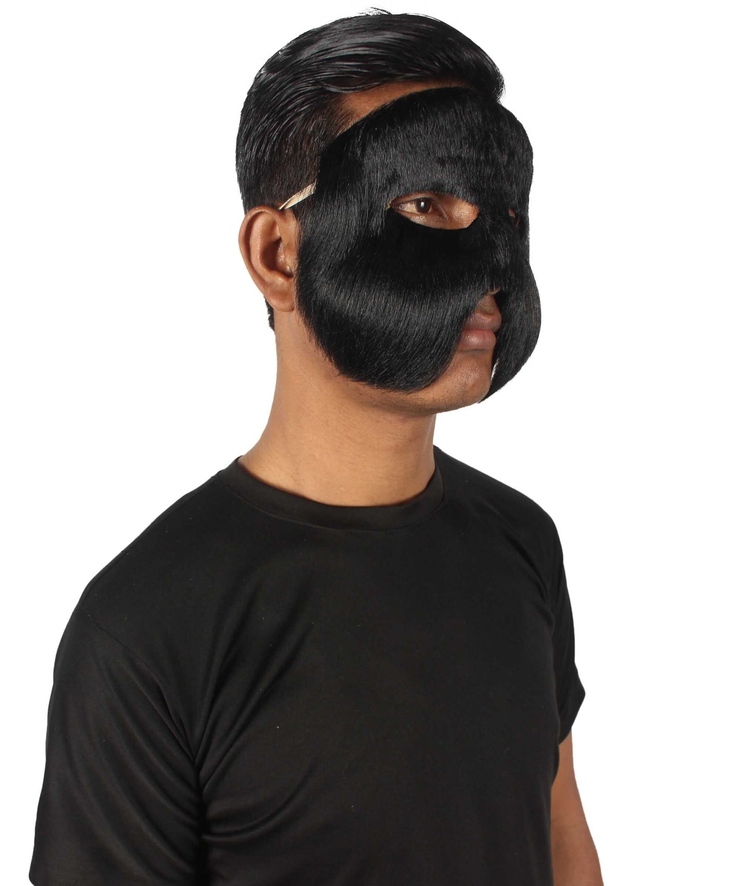 Black Unisex Cosplay Ball Party Carnival Eye Mask Medium & Large Lengths