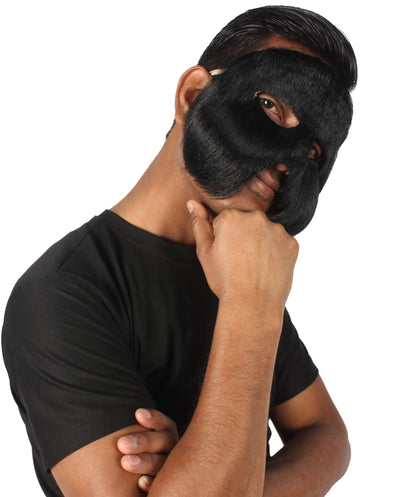 Black Unisex Cosplay Ball Party Carnival Eye Mask Medium & Large Lengths