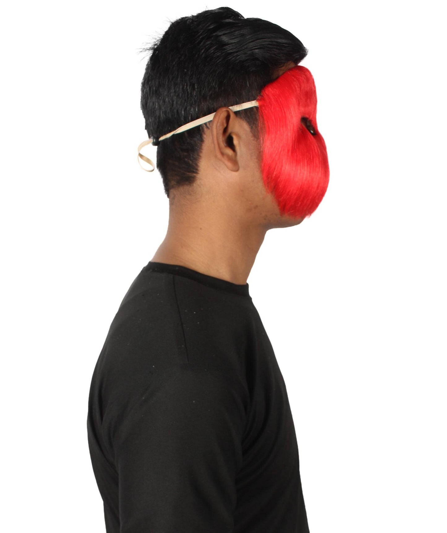 Red & White Unisex Cosplay Ball Party Carnival Eye Mask Medium & Large Lengths