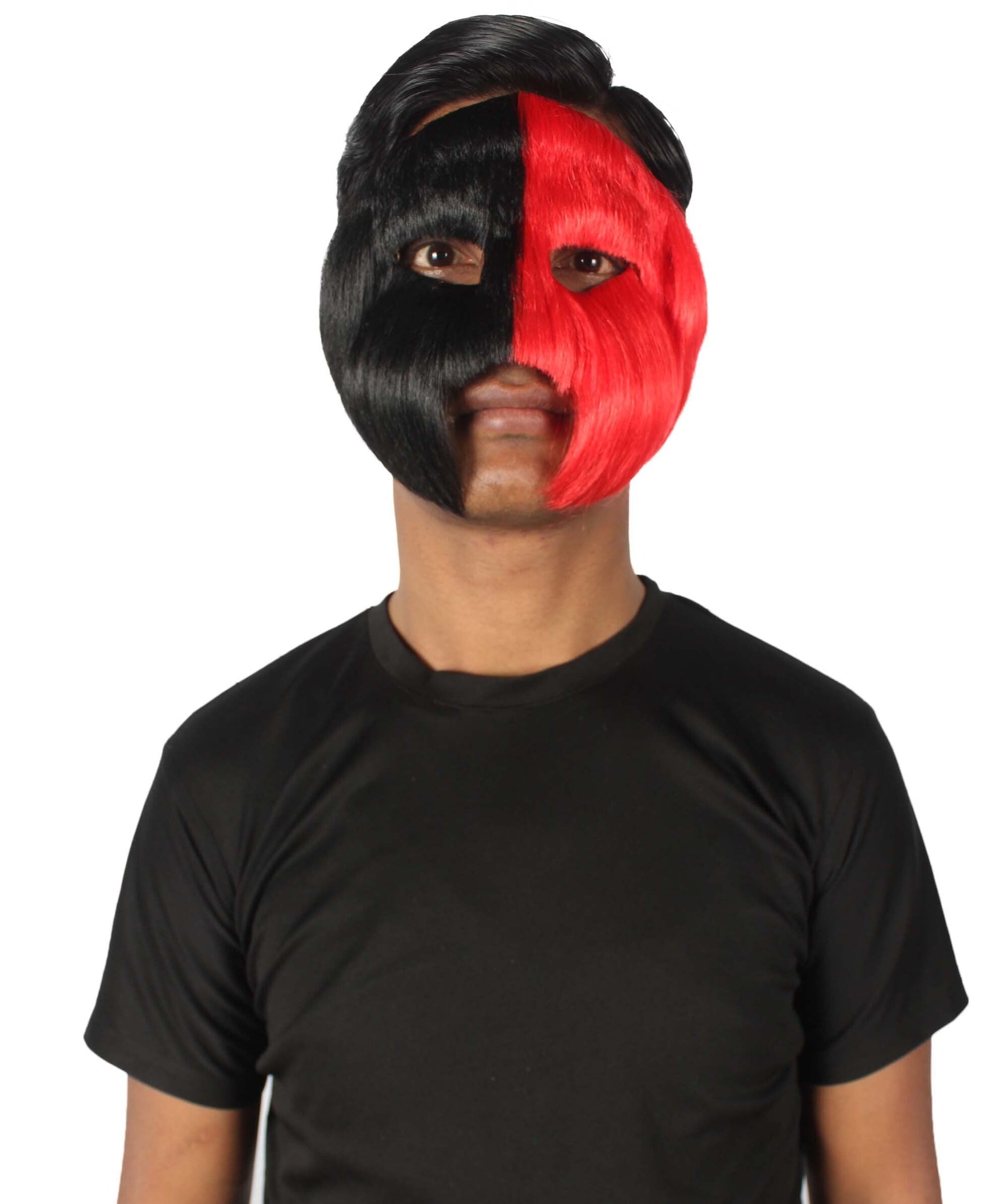 Red & Black Unisex Cosplay Ball Party Carnival Eye Mask Medium & Large Lengths