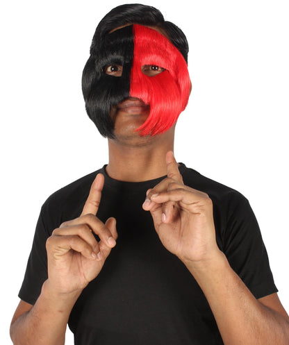 Red & Black Unisex Cosplay Ball Party Carnival Eye Mask Medium & Large Lengths