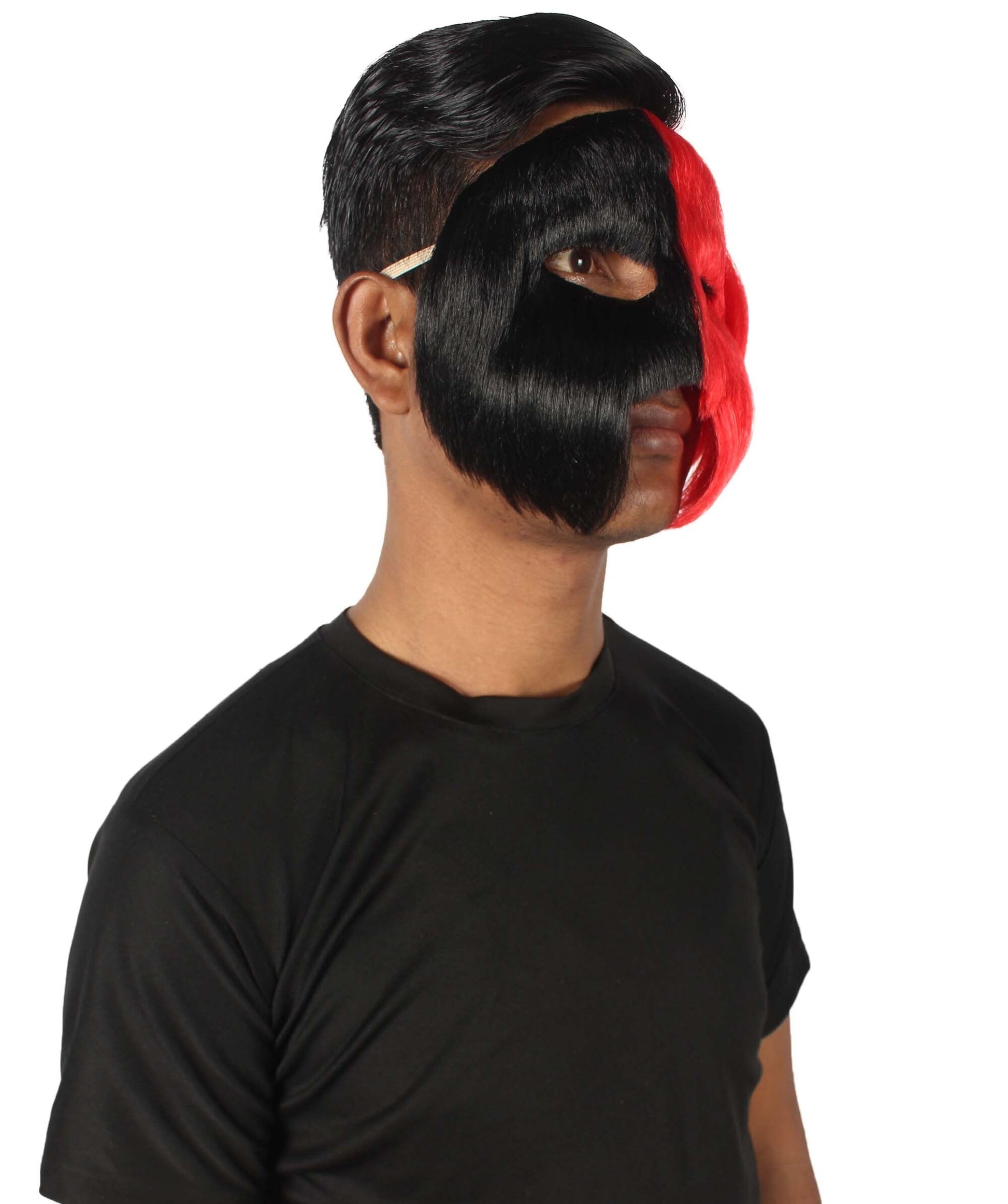 Red & Black Unisex Cosplay Ball Party Carnival Eye Mask Medium & Large Lengths