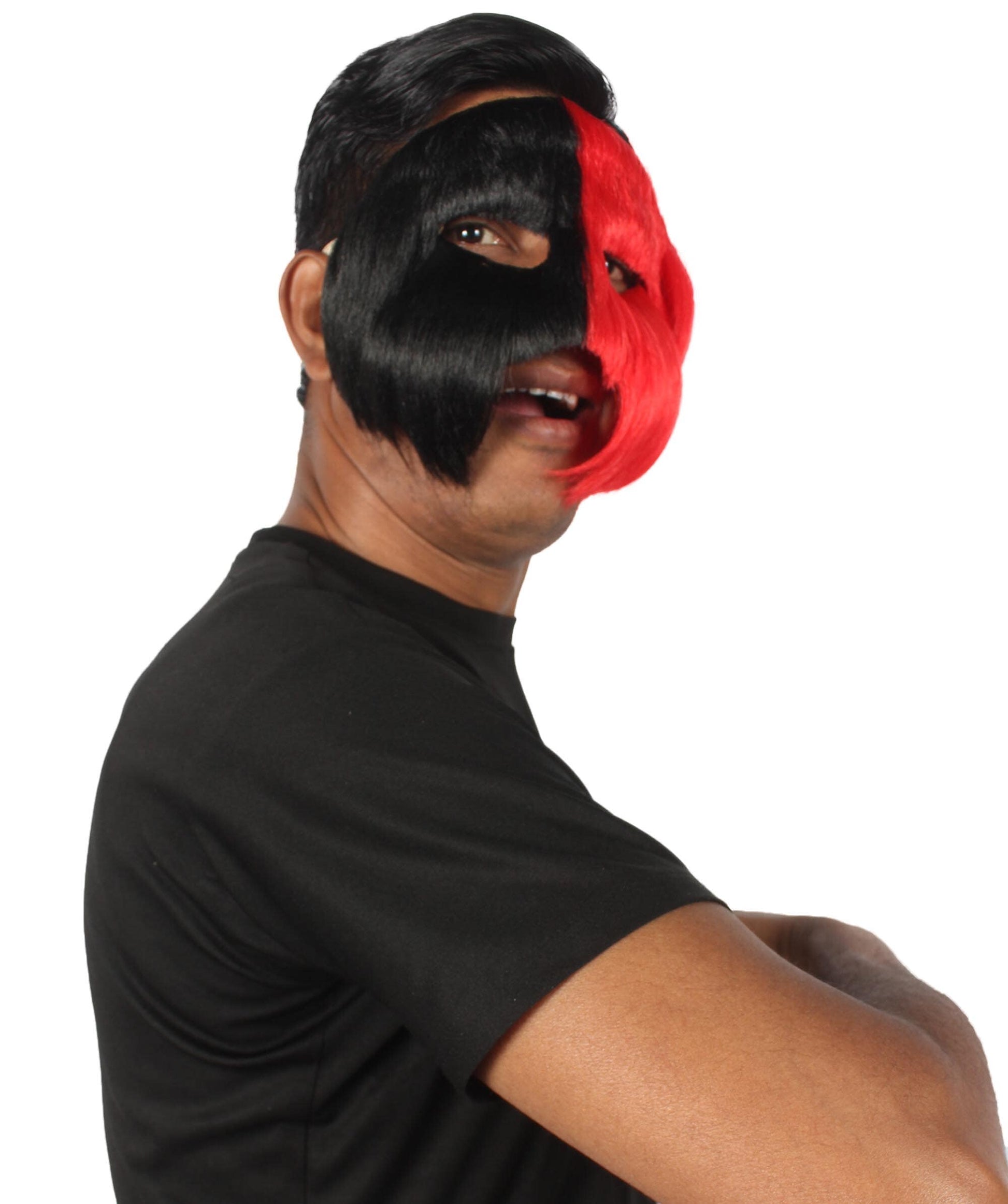 Red & Black Unisex Cosplay Ball Party Carnival Eye Mask Medium & Large Lengths