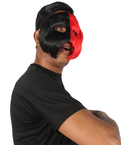 Red & Black Unisex Cosplay Ball Party Carnival Eye Mask Medium & Large Lengths