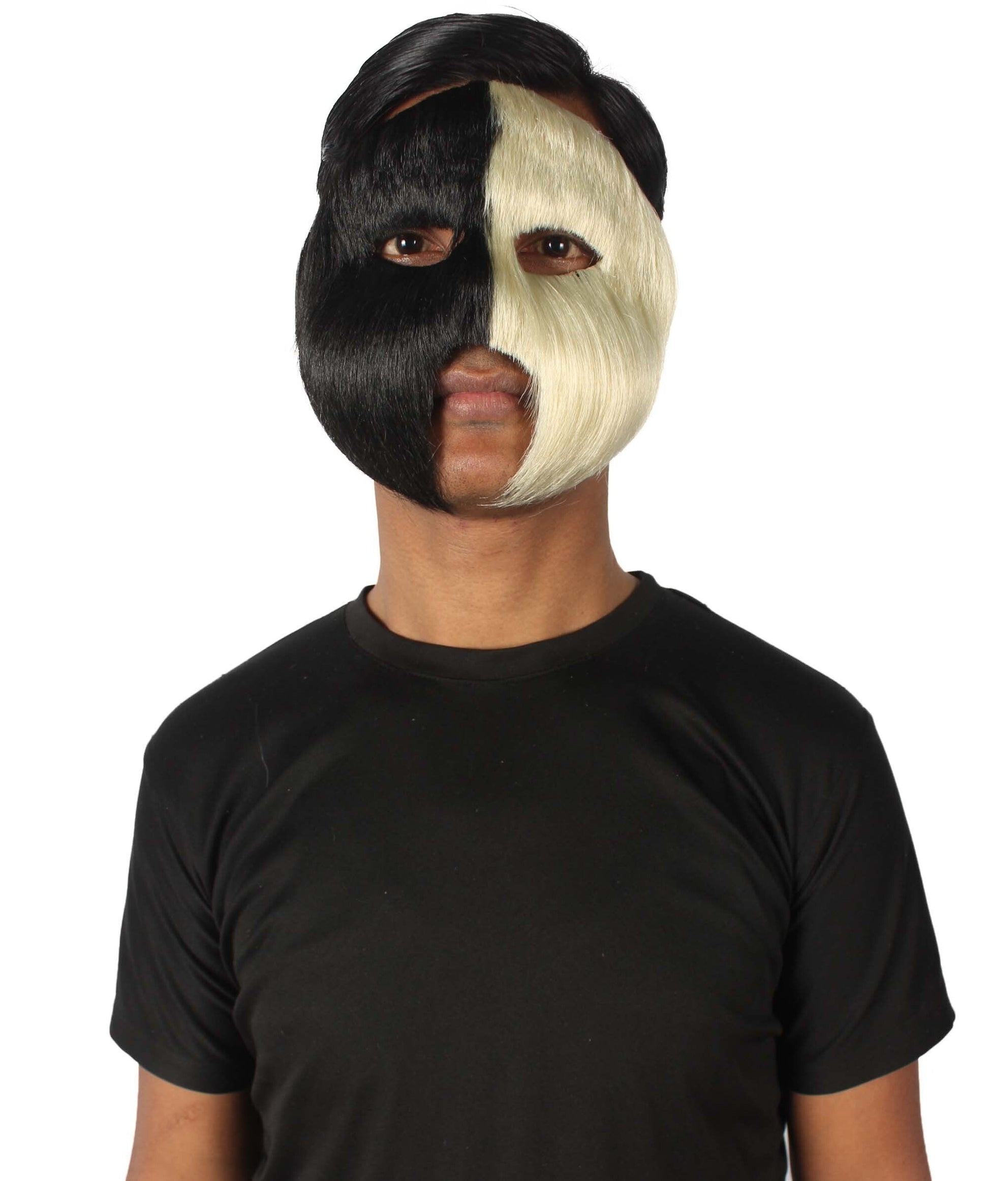 Blonde & Black Unisex Cosplay Ball Party Carnival Eye Mask Medium & Large Lengths