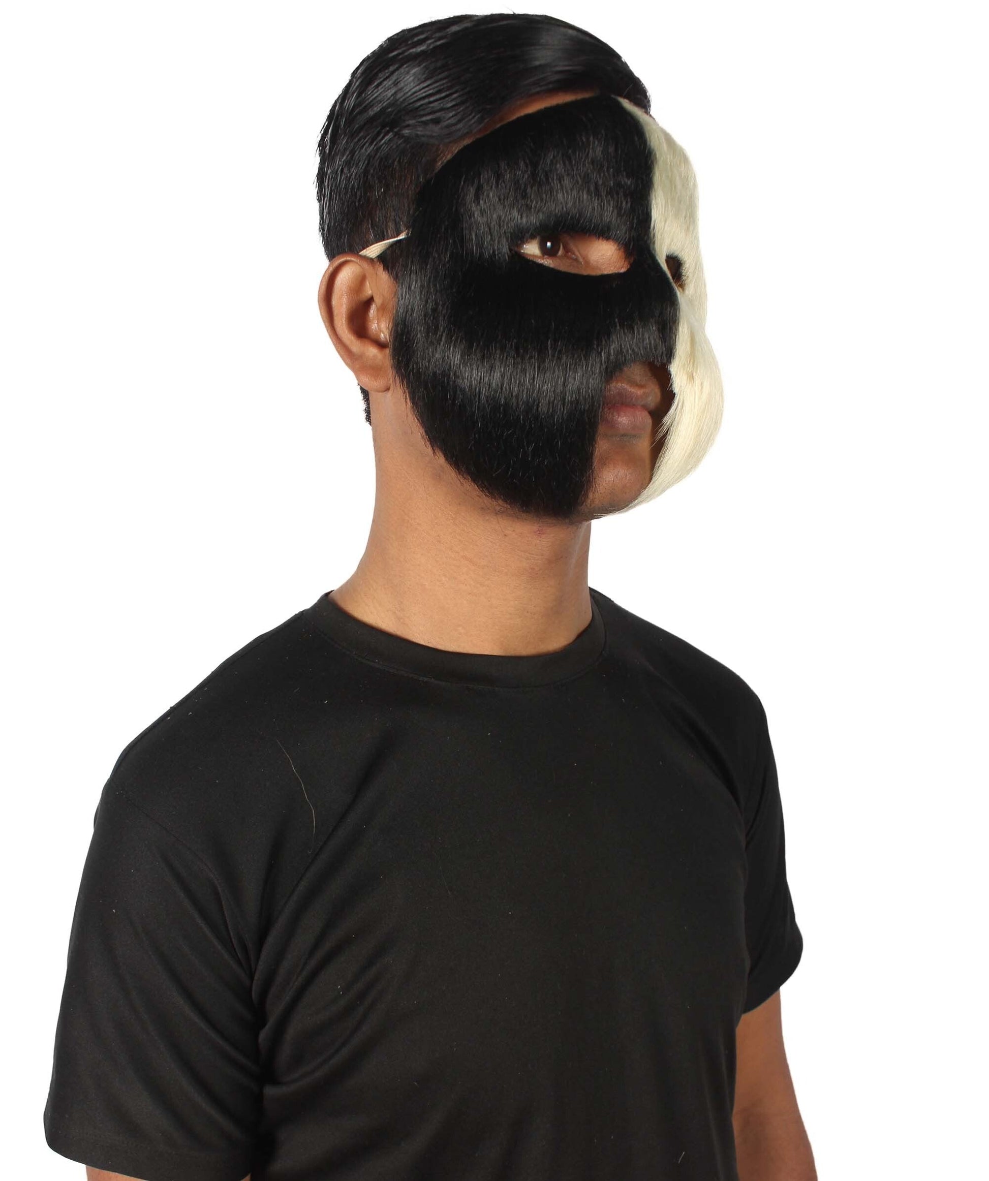 Blonde & Black Unisex Cosplay Ball Party Carnival Eye Mask Medium & Large Lengths