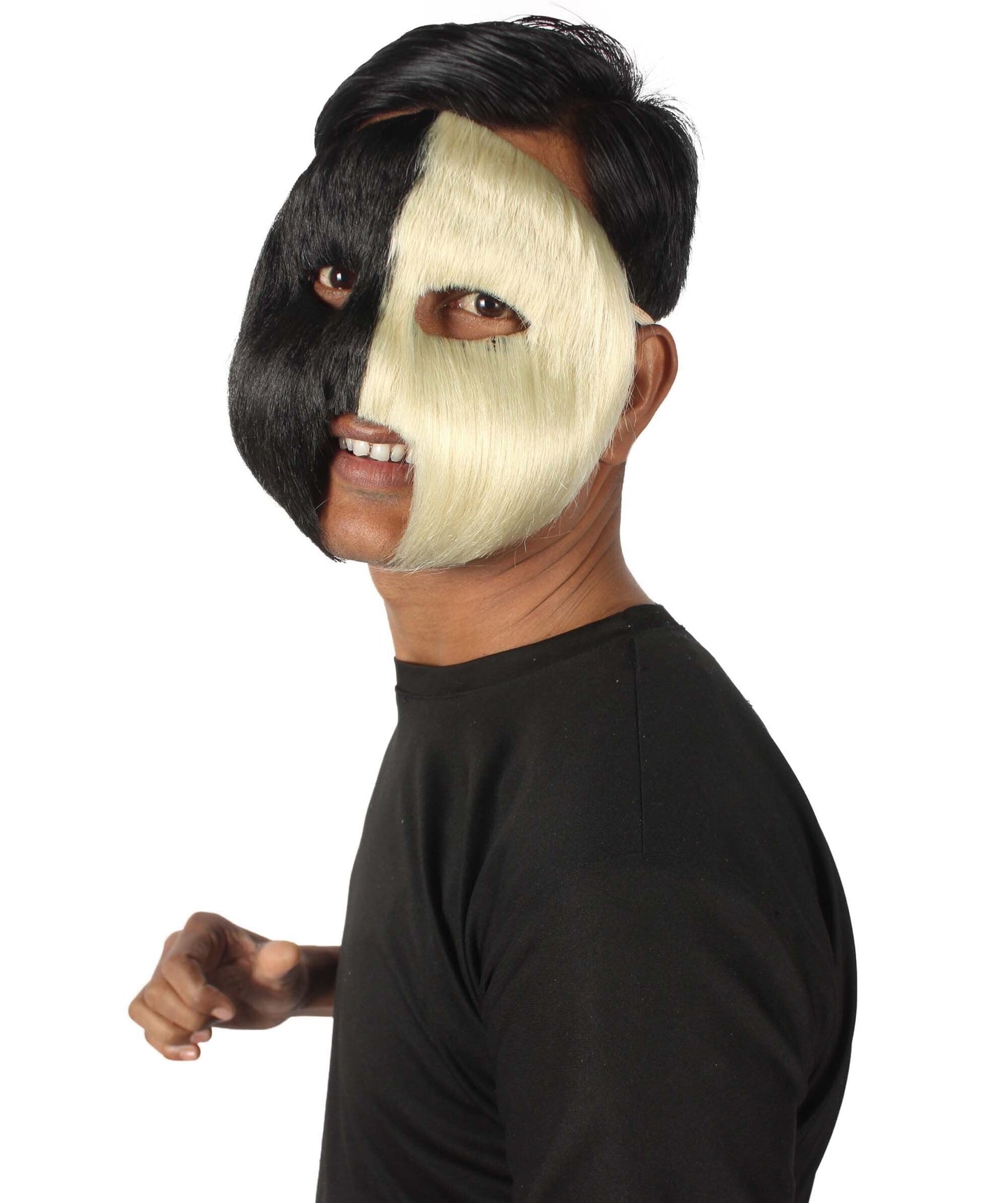 Blonde & Black Unisex Cosplay Ball Party Carnival Eye Mask Medium & Large Lengths