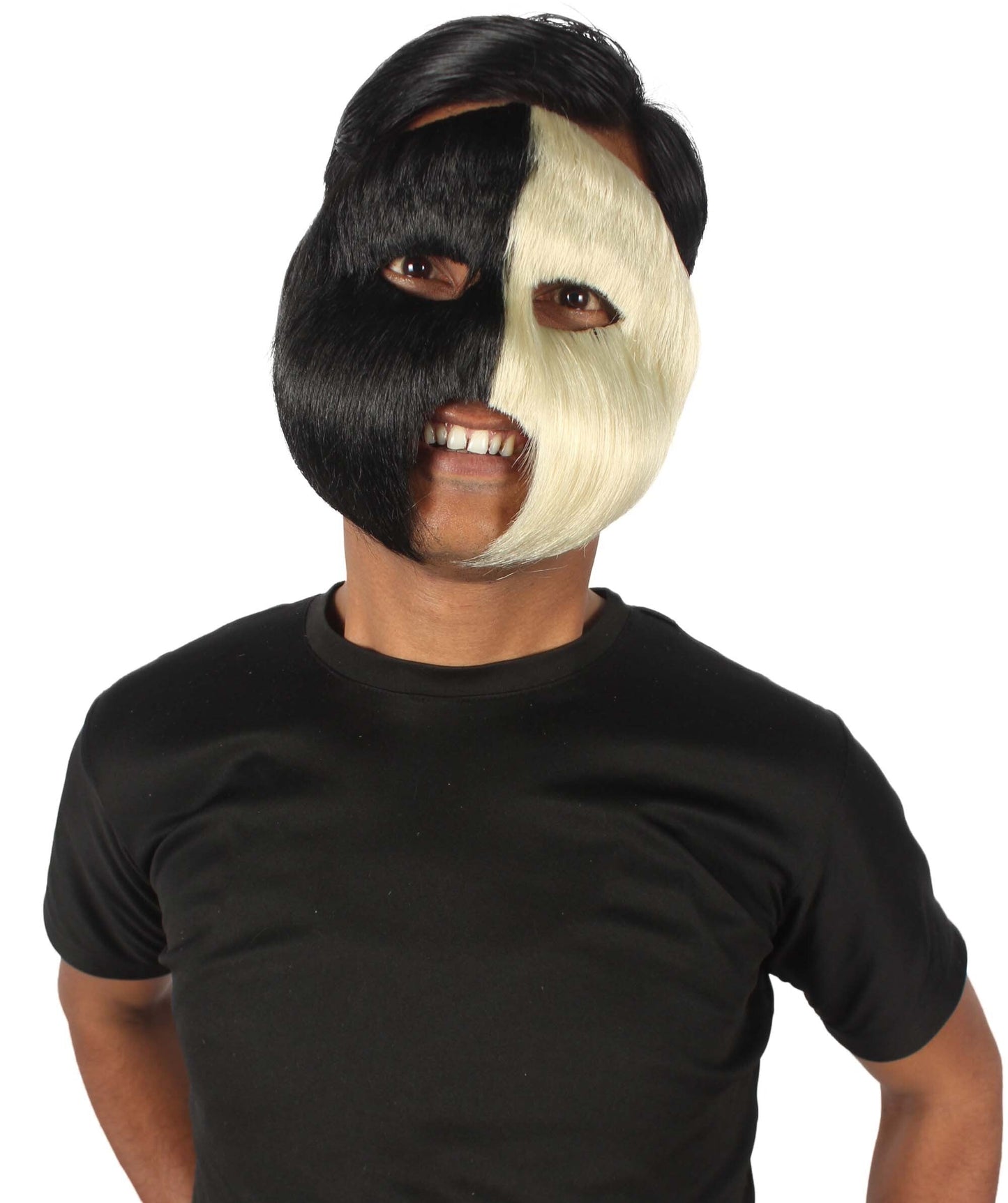 Blonde & Black Unisex Cosplay Ball Party Carnival Eye Mask Medium & Large Lengths