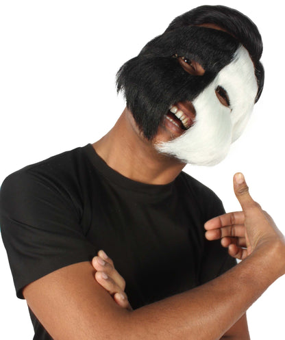 White & Black Unisex Cosplay Ball Party Carnival Eye Mask Medium & Large Lengths