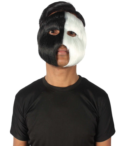 White & Black Unisex Cosplay Ball Party Carnival Eye Mask Medium & Large Lengths