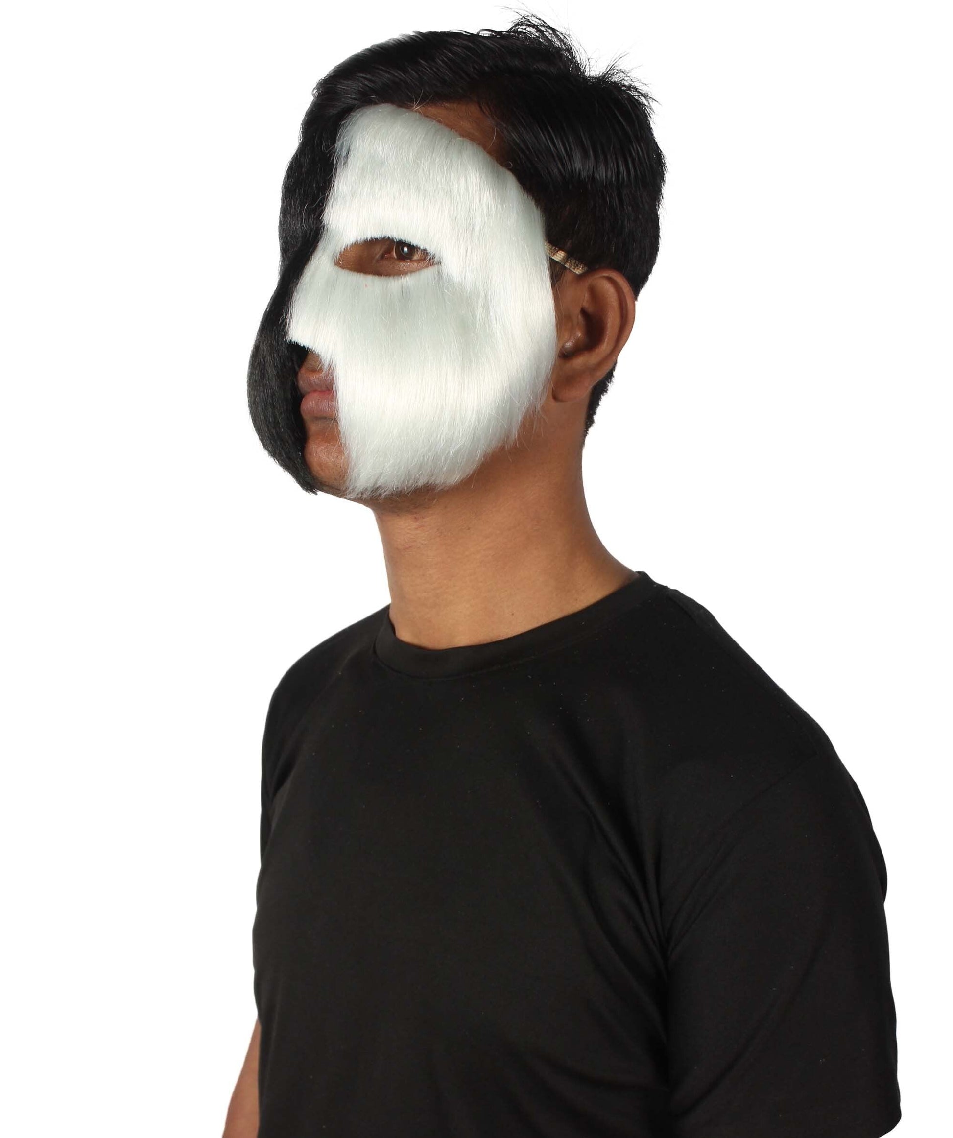 White & Black Unisex Cosplay Ball Party Carnival Eye Mask Medium & Large Lengths