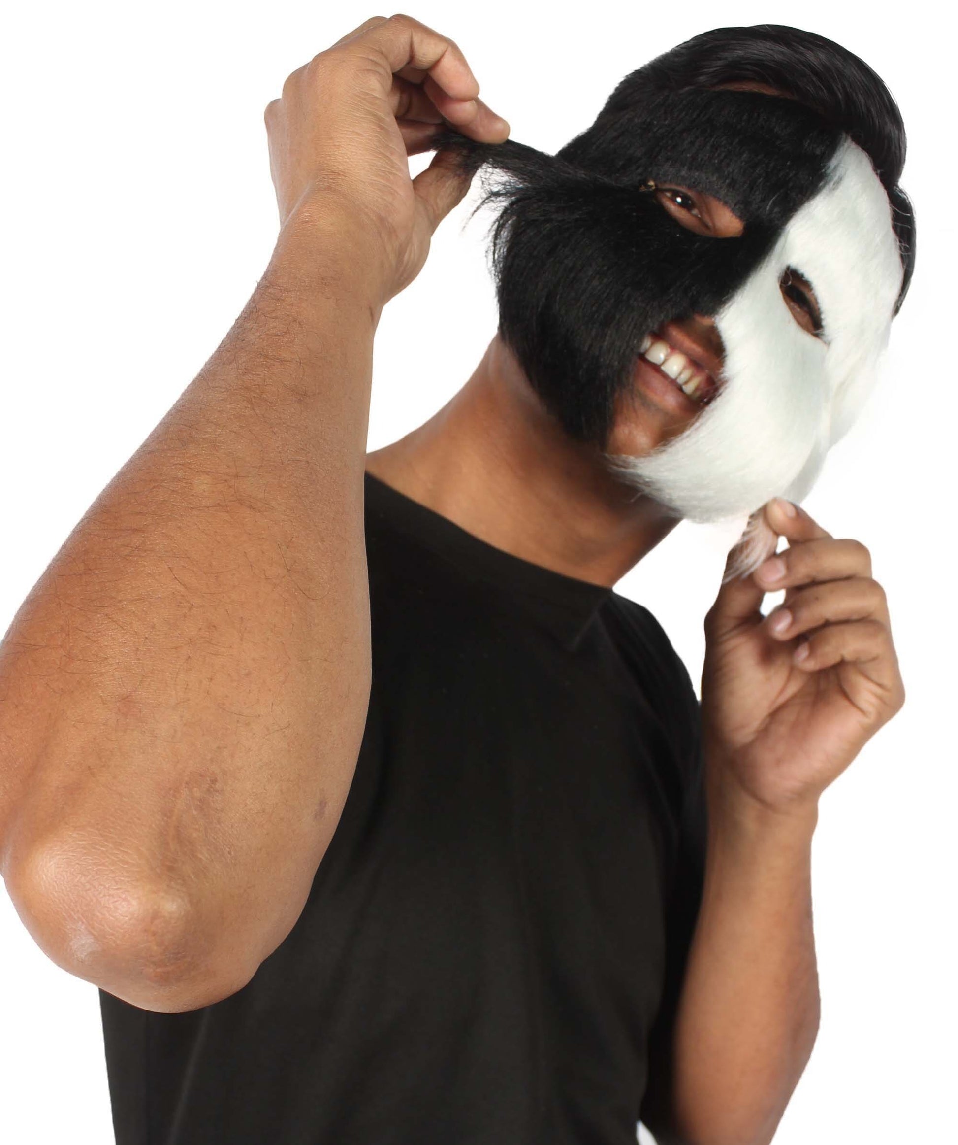 White & Black Unisex Cosplay Ball Party Carnival Eye Mask Medium & Large Lengths