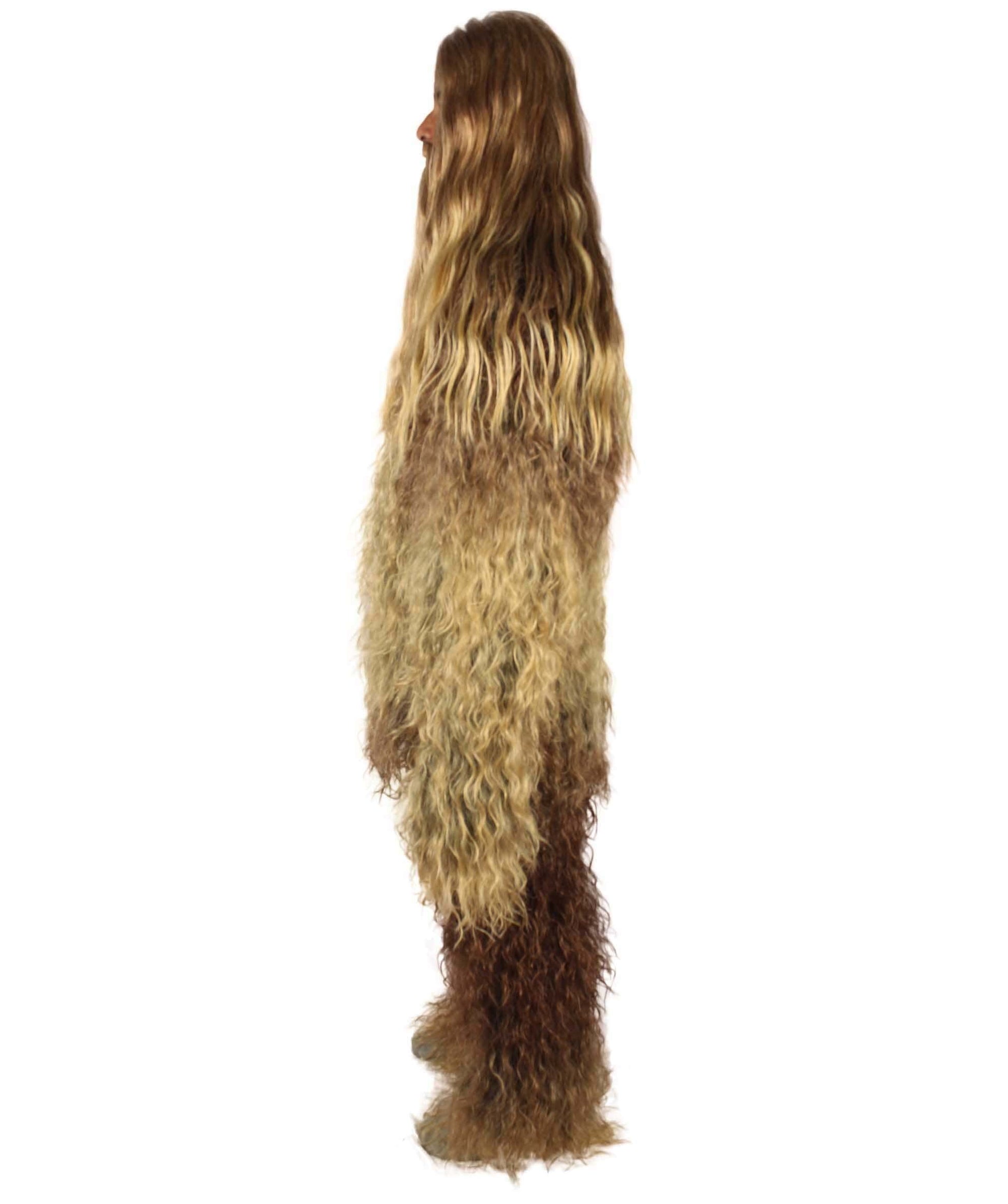 Brown Unisex Bigfoot Horror Wig with Mustache and Beard Bundle