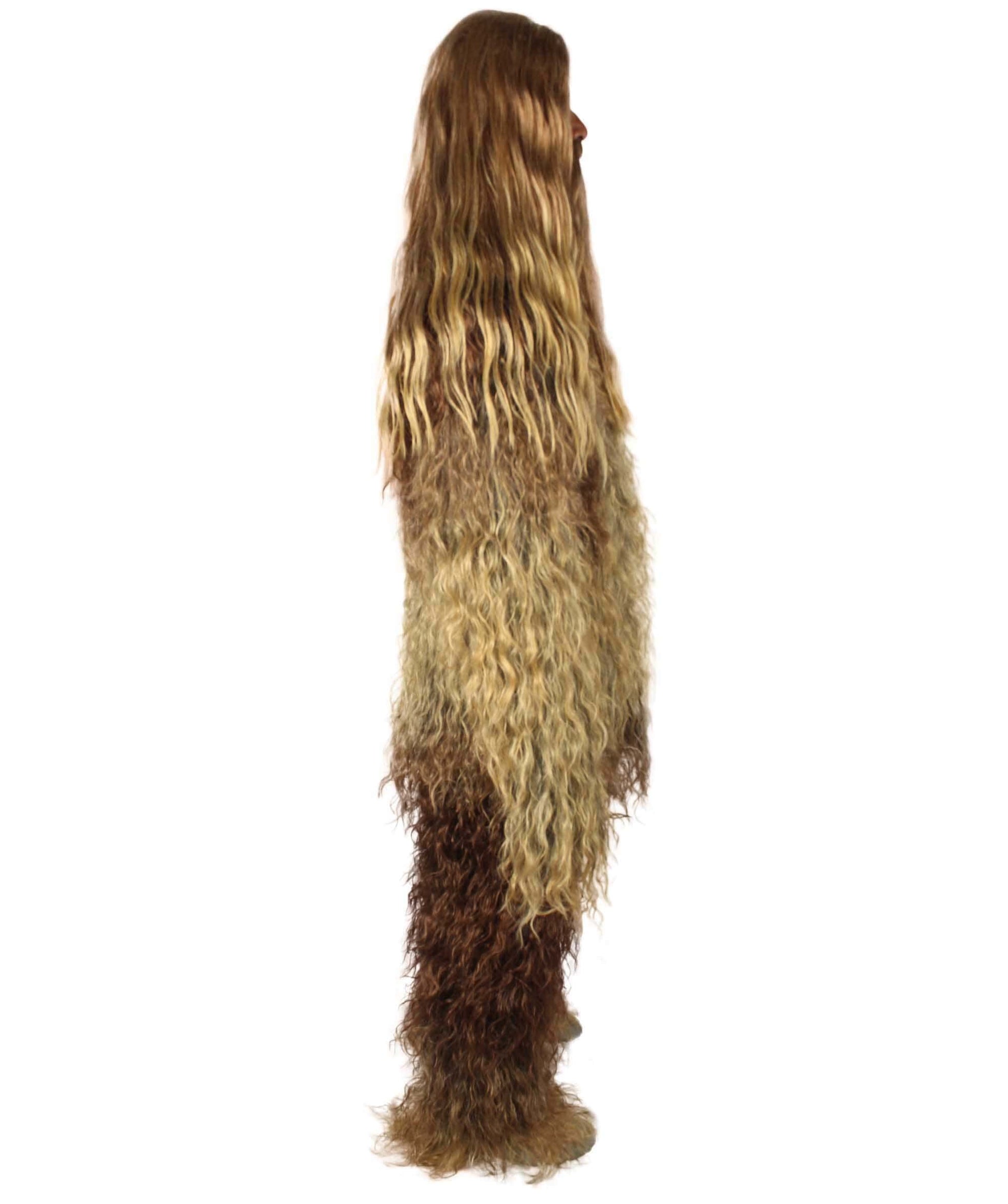 Brown Unisex Bigfoot Horror Wig with Mustache and Beard Bundle