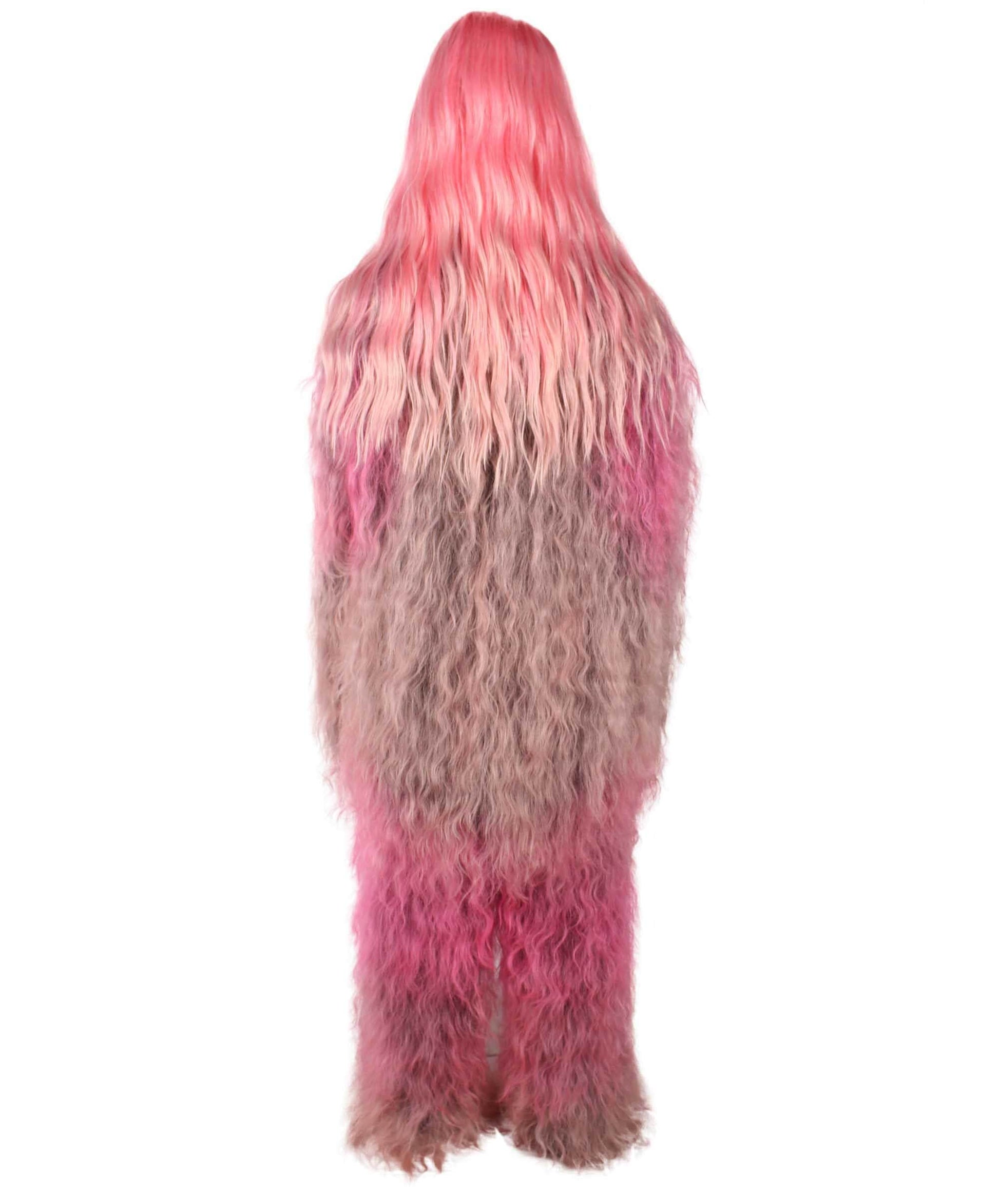 Pink Unisex Bigfoot Horror Wig with Mustache and Beard Bundle