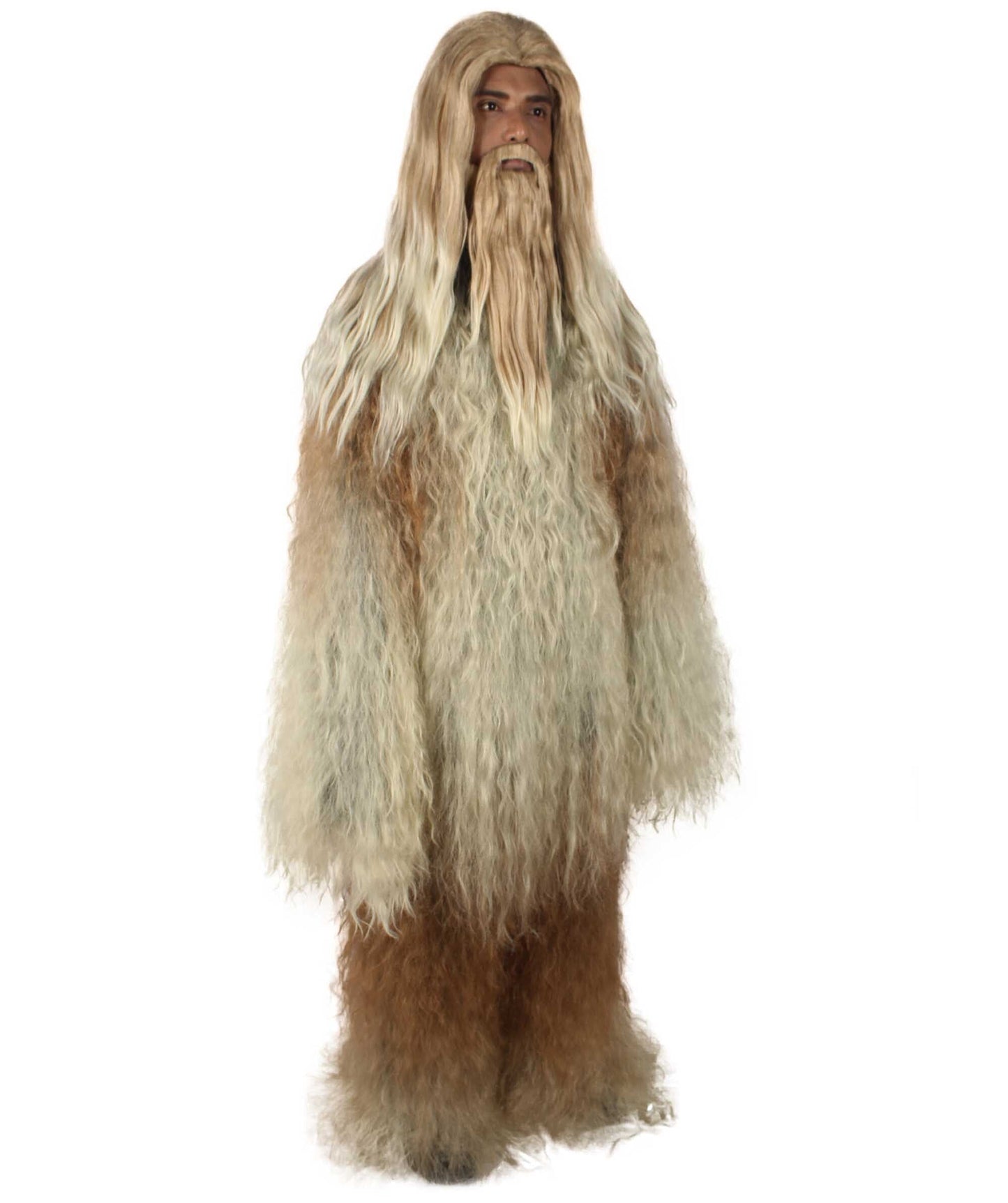 Blonde Unisex Bigfoot Horror Wig with Mustache and Beard Bundle