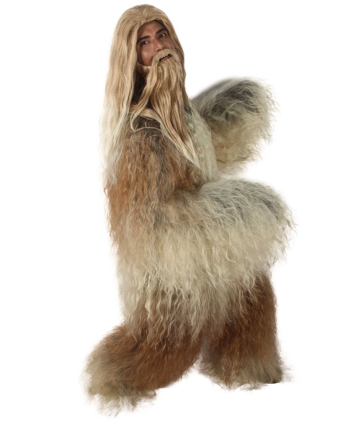 Blonde Unisex Bigfoot Horror Wig with Mustache and Beard Bundle