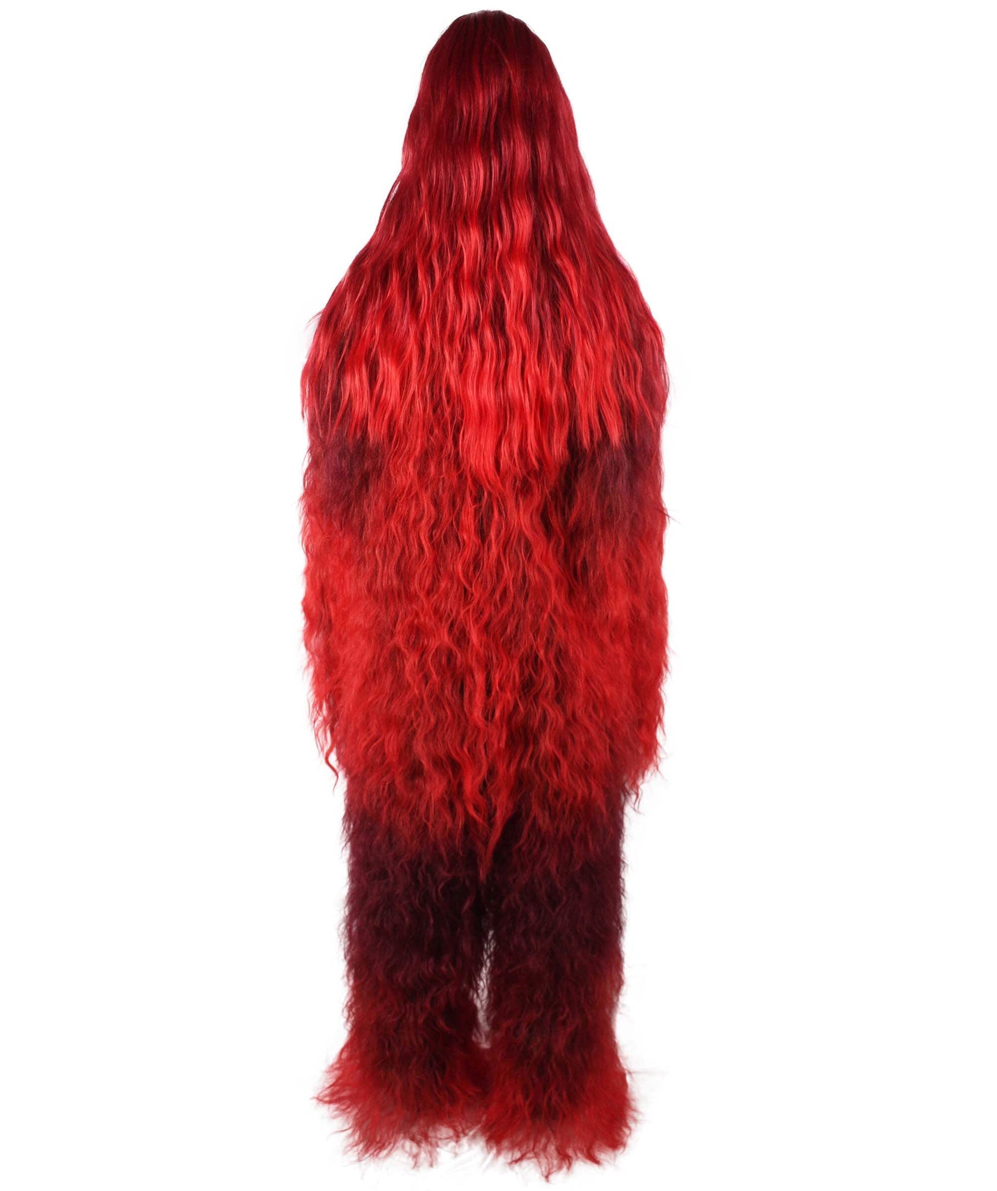 Red Unisex Bigfoot Horror Wig with Mustache and Beard Bundle