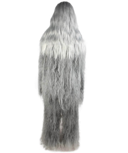 Grey Unisex Bigfoot Horror Wig with Mustache and Beard Bundle