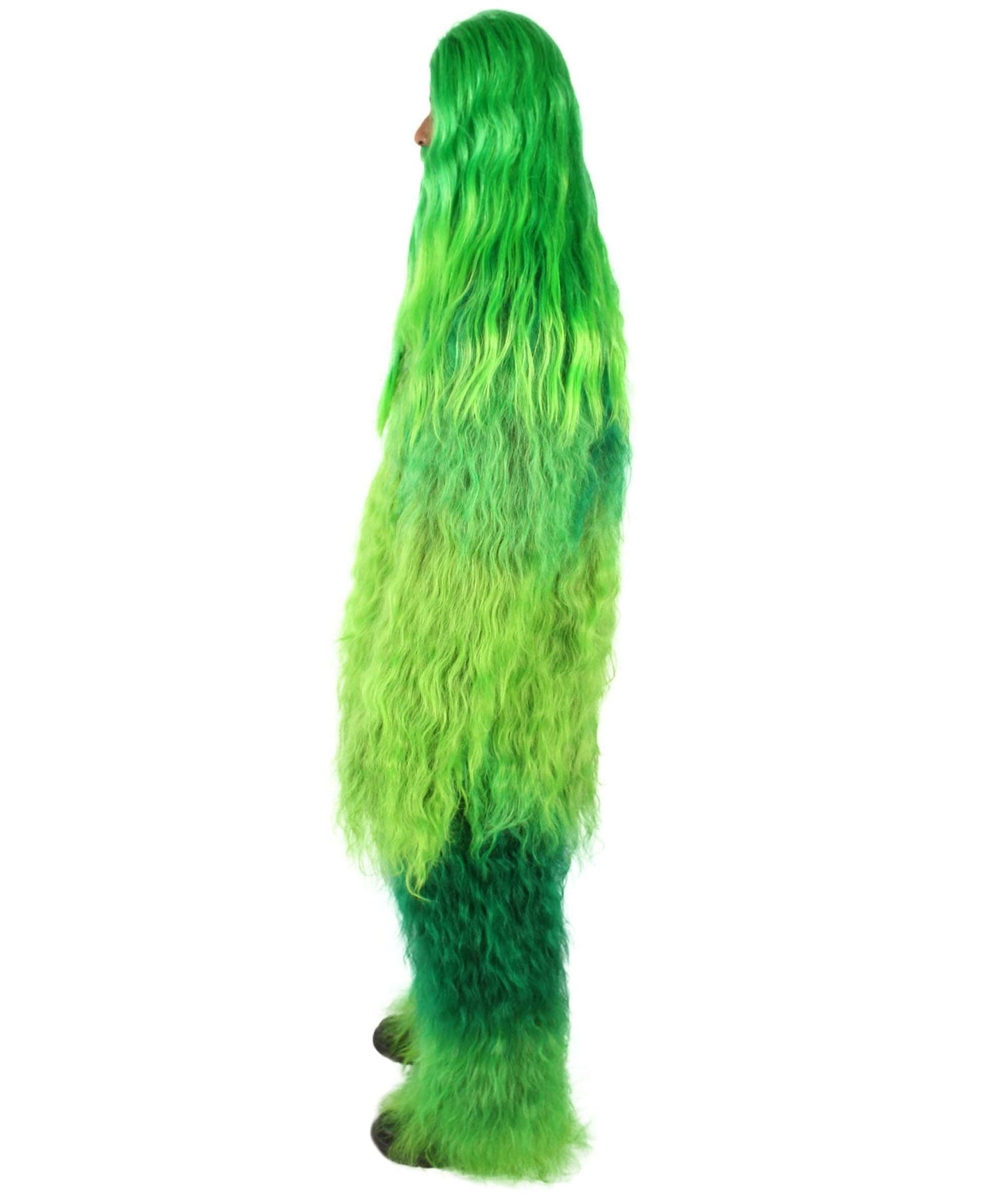 Green Unisex Bigfoot Horror Wig with Mustache and Beard Bundle