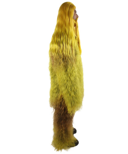 Yellow Unisex Bigfoot Horror Wig with Mustache and Beard Bundle