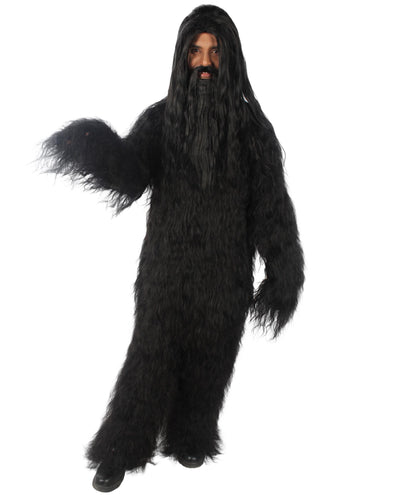 Black Bigfoot Horror Wig with Mustache and Beard Bundle