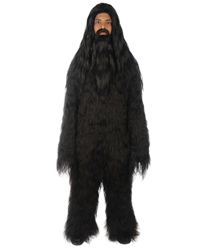 Black Bigfoot Horror Wig with Mustache and Beard Bundle