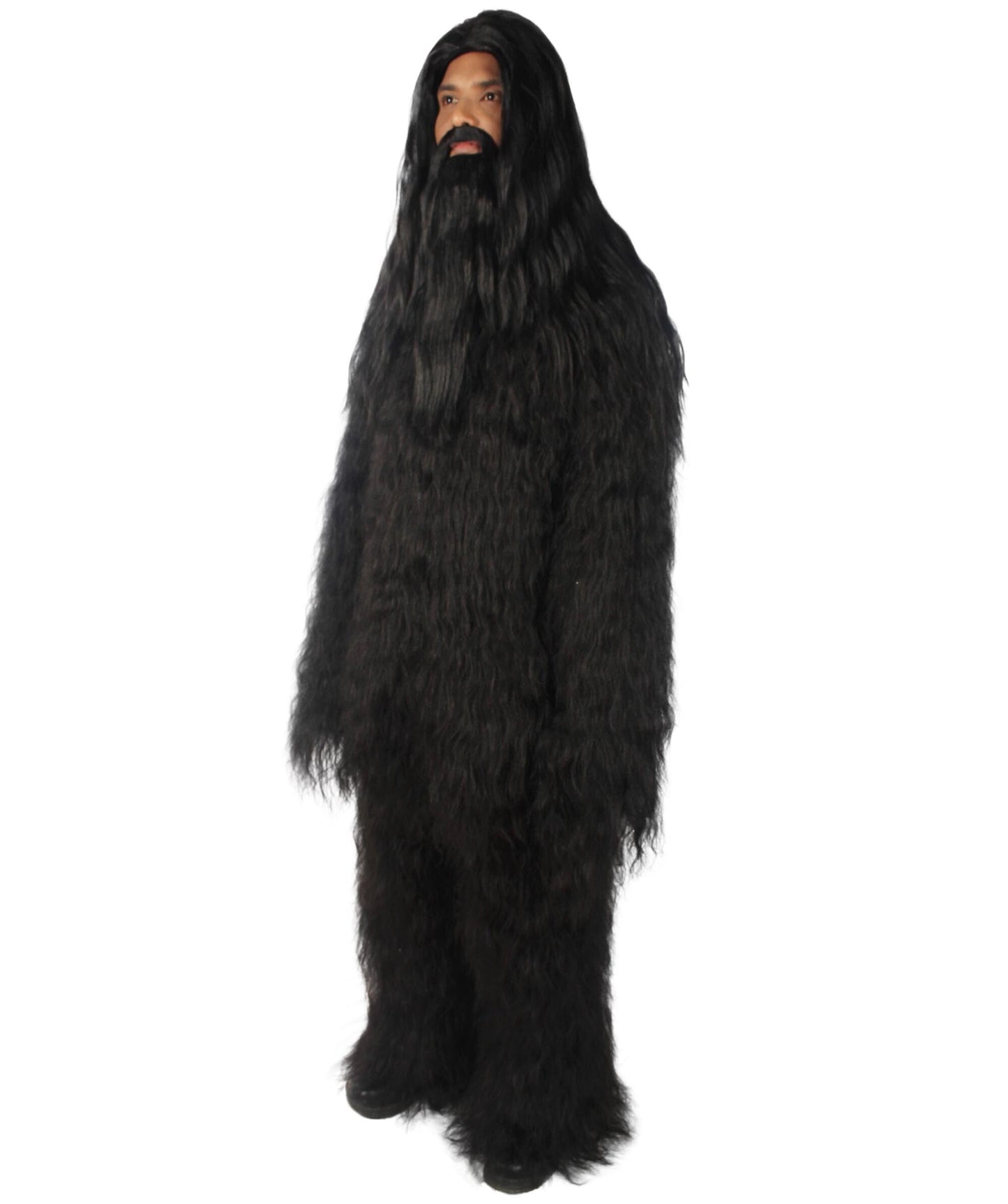 Black Bigfoot Horror Wig with Mustache and Beard Bundle