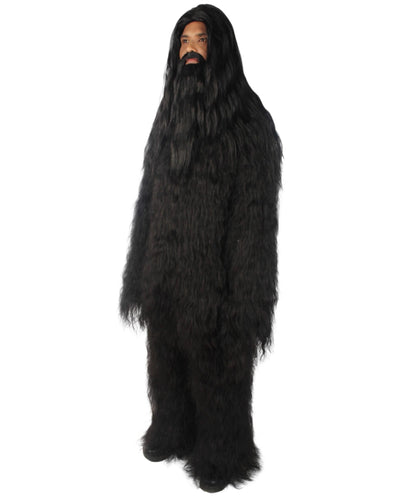 Black Bigfoot Horror Wig with Mustache and Beard Bundle