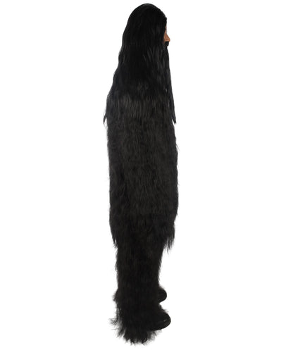 Black Bigfoot Horror Wig with Mustache and Beard Bundle