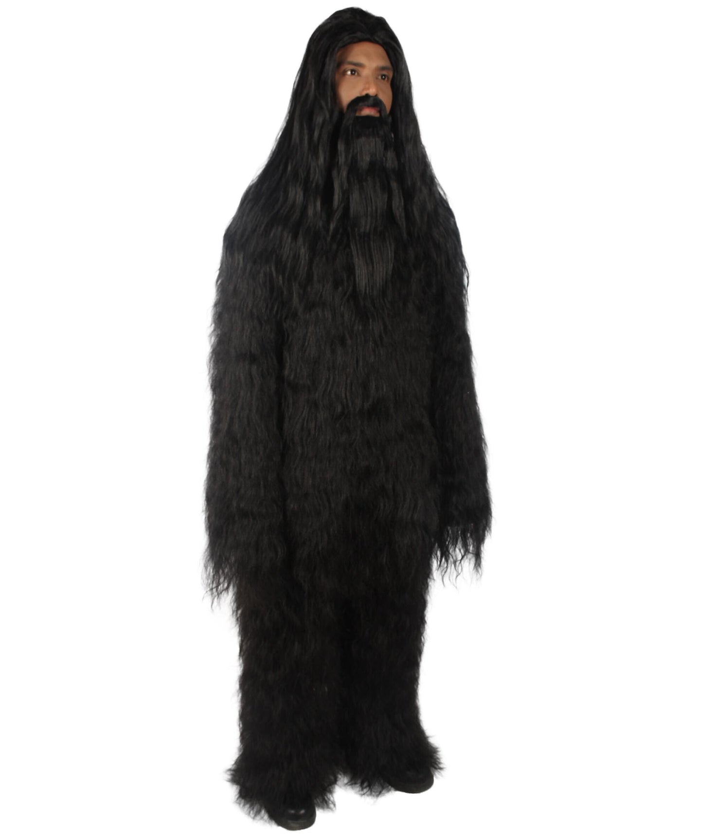 Black Bigfoot Horror Wig with Mustache and Beard Bundle