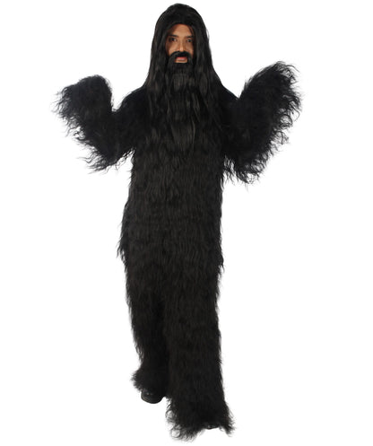 Black Bigfoot Horror Wig with Mustache and Beard Bundle