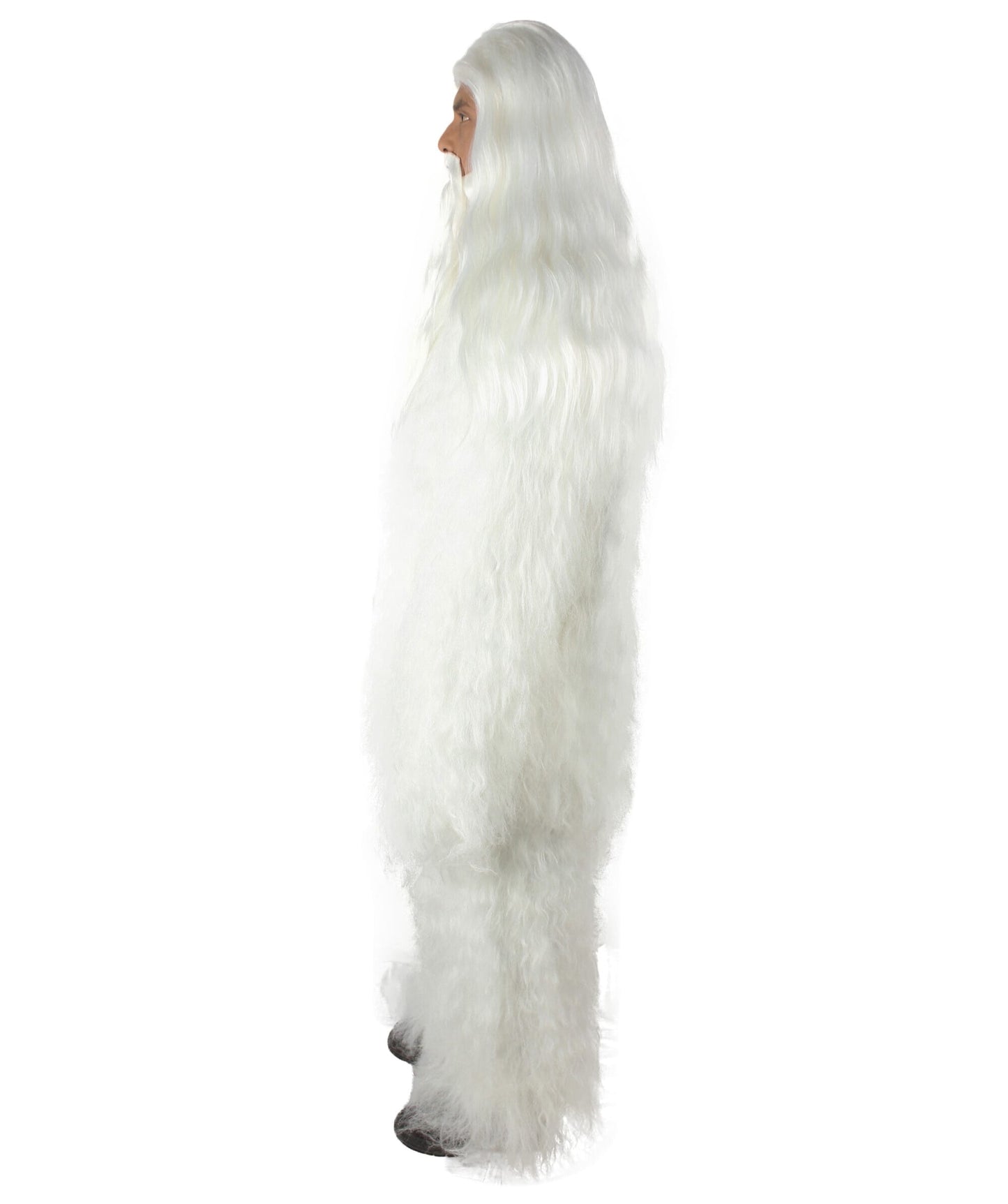 White Bigfoot Horror Wig with Mustache and Beard Bundle