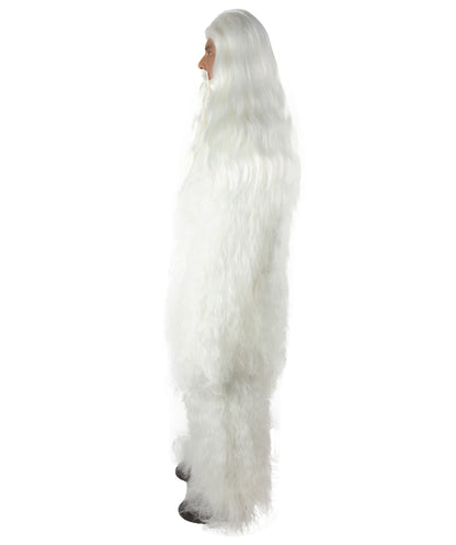 White Bigfoot Horror Wig with Mustache and Beard Bundle