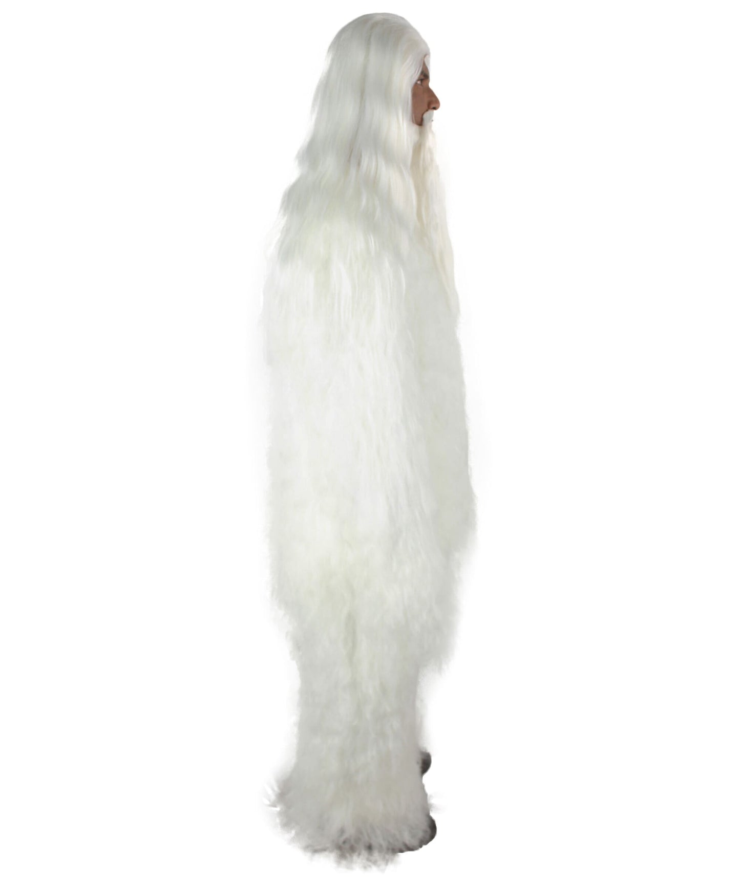 White Bigfoot Horror Wig with Mustache and Beard Bundle