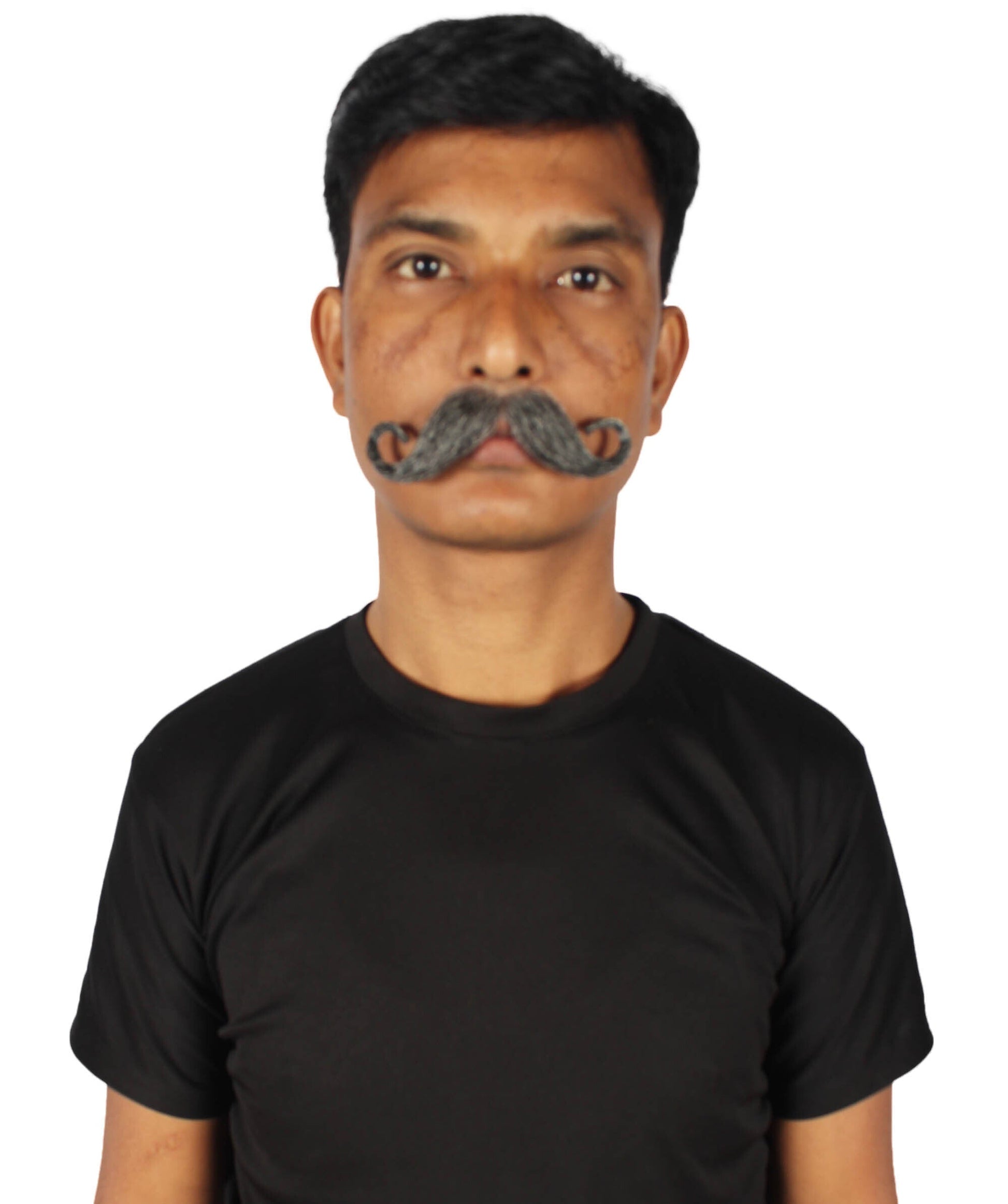 Grey Men's Mustache Fancy Facial Hair