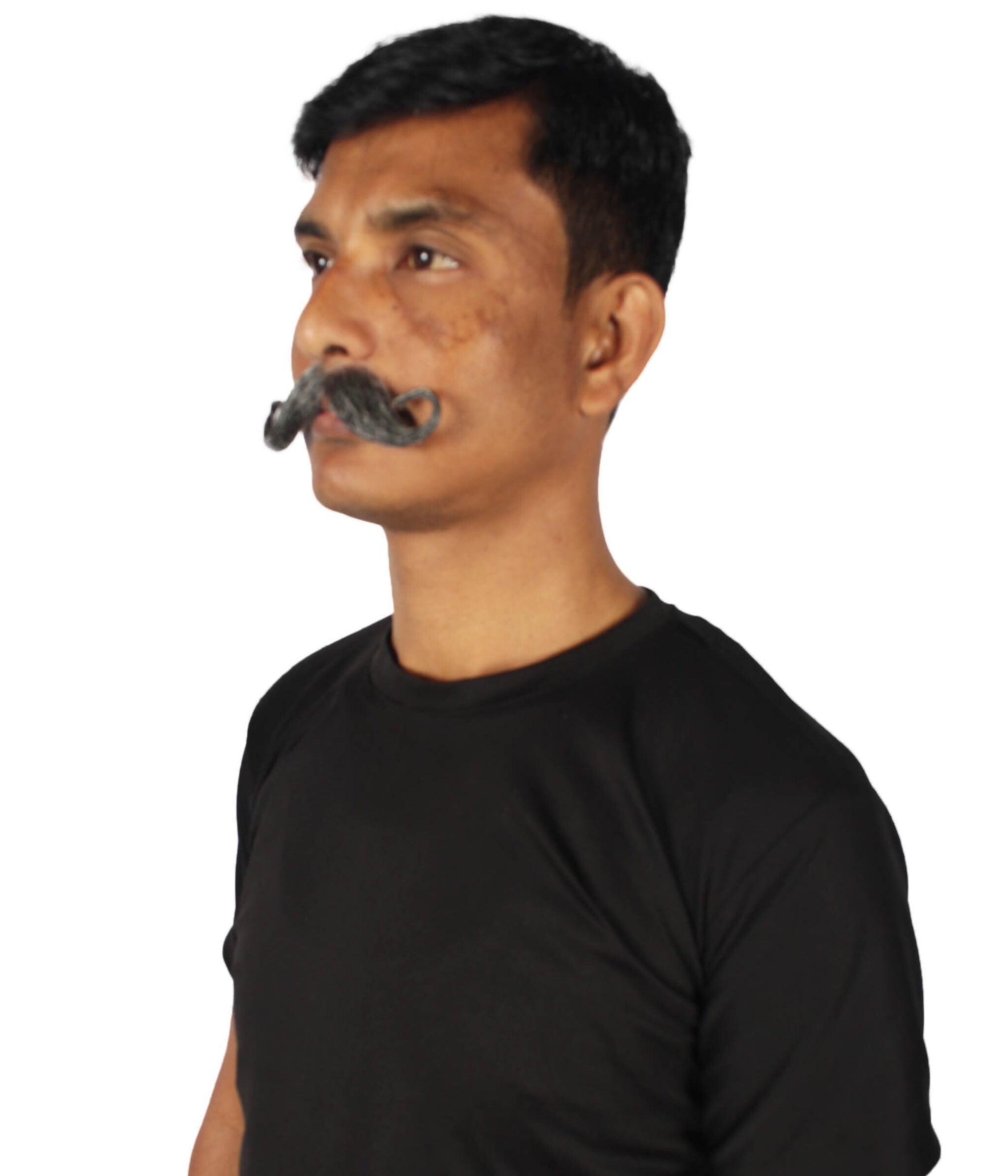 Grey Men's Mustache Fancy Facial Hair