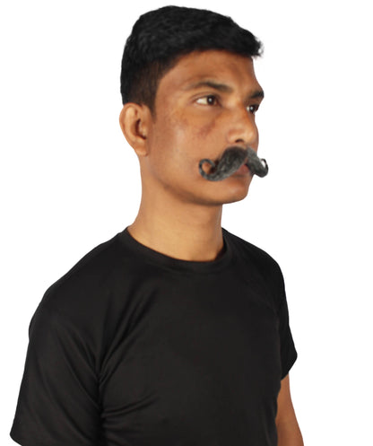 Grey Men's Mustache Fancy Facial Hair