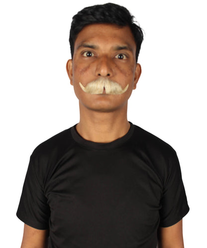 HPO Men's Realistic Fake Imperial Human Hair Mustache | Multiple Color Options