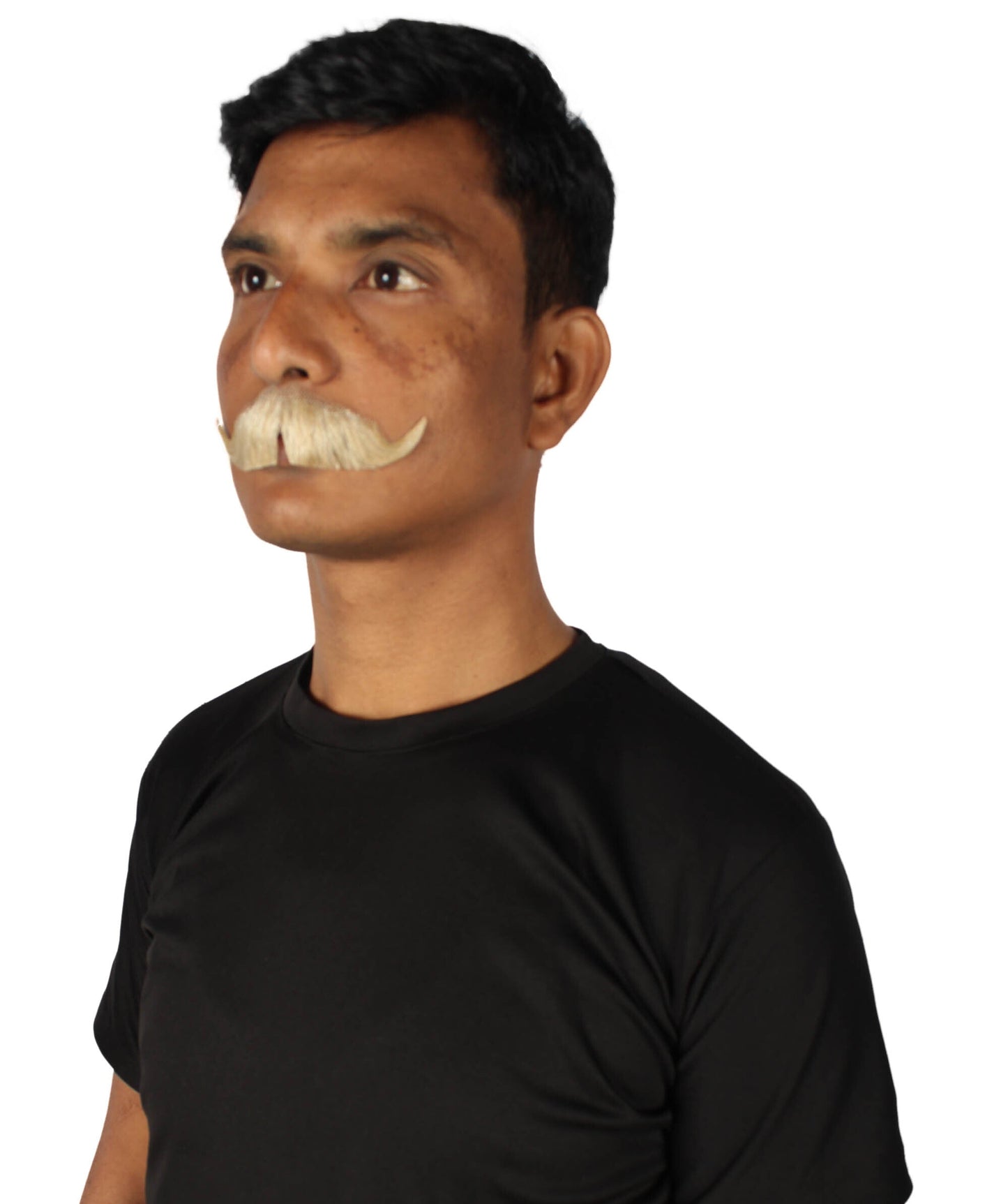 HPO Men's Realistic Fake Imperial Human Hair Mustache | Multiple Color Options