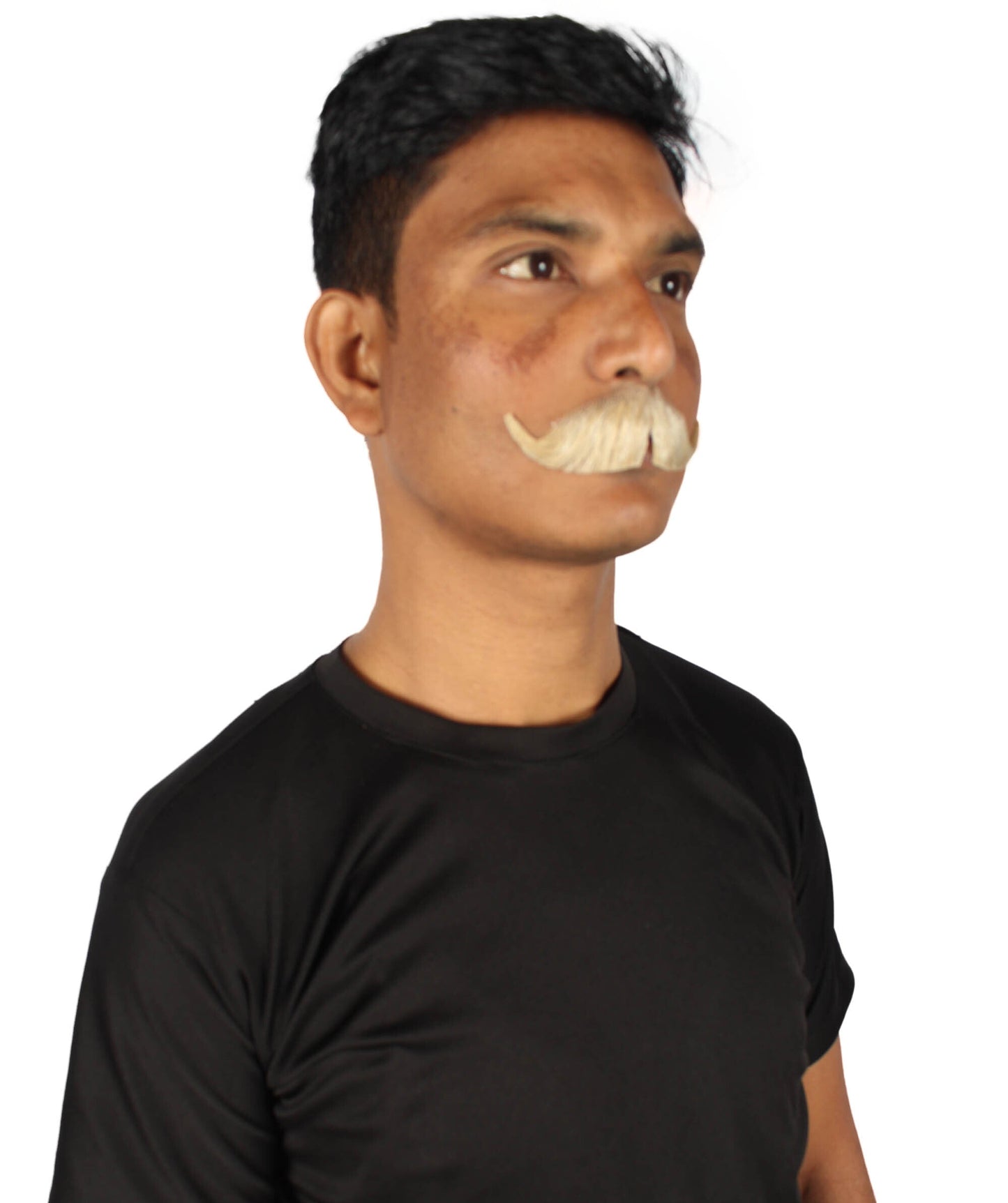 HPO Men's Realistic Fake Imperial Human Hair Mustache | Multiple Color Options