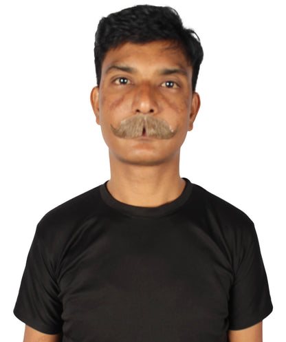 HPO Men's Realistic Fake Imperial Human Hair Mustache | Multiple Color Options