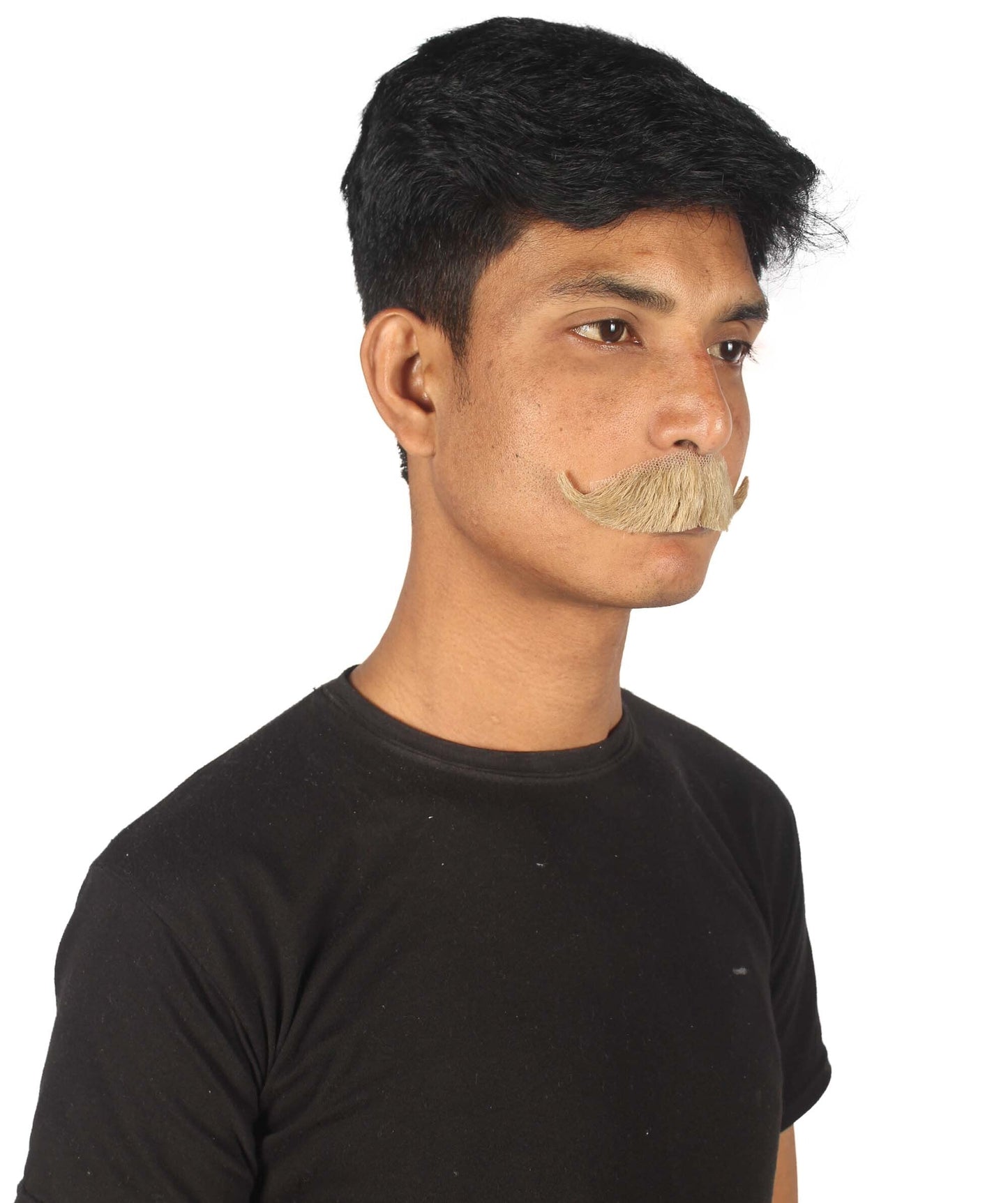 HPO Men's Realistic Fake Imperial Human Hair Mustache | Multiple Color Options