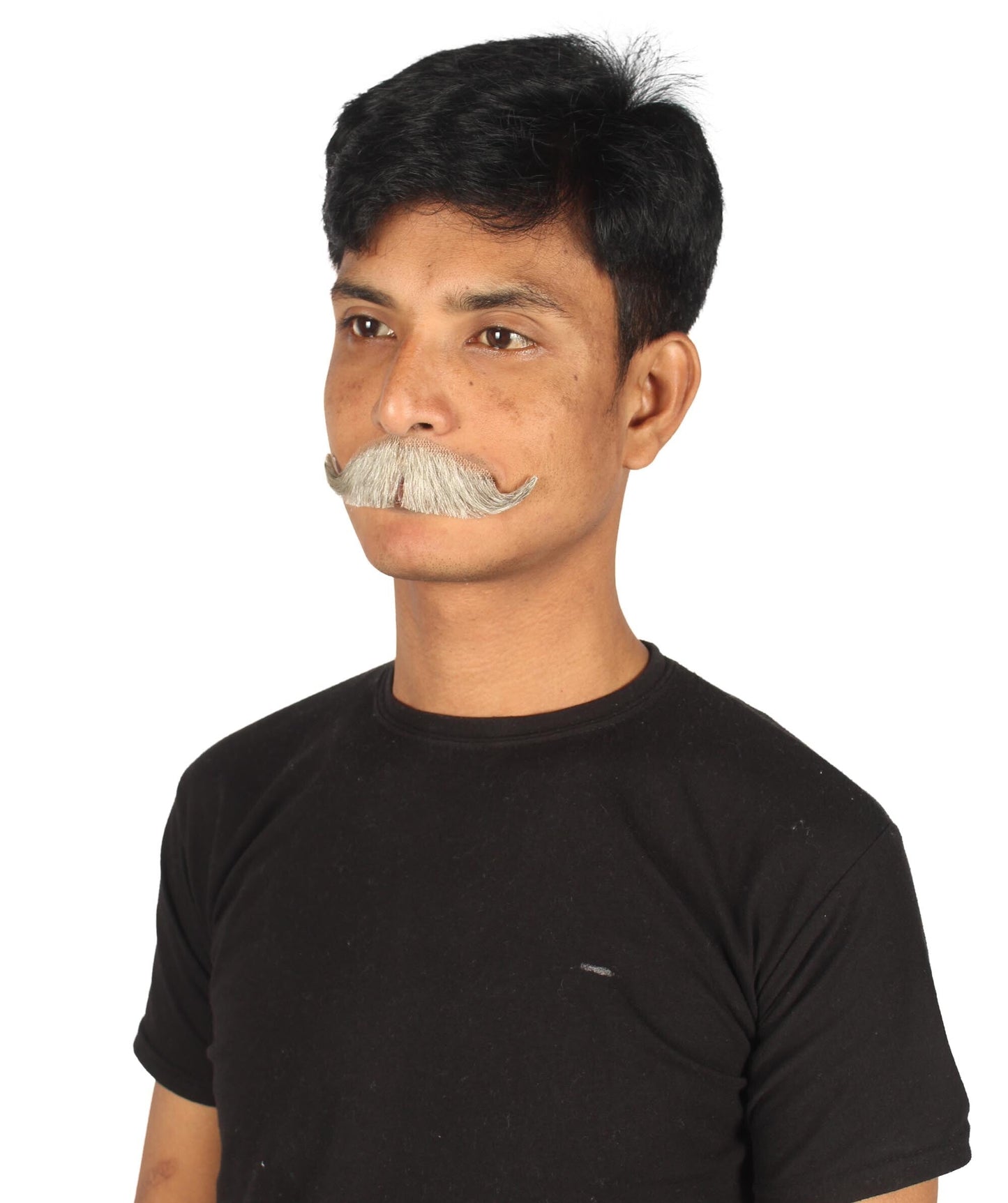 HPO Men's Realistic Fake Imperial Human Hair Mustache | Multiple Color Options