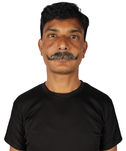 HPO Men's Realistic Fake Imperial Human Hair Mustache | Multiple Color Options