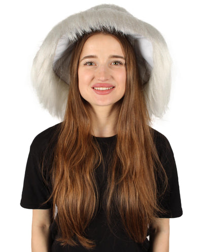 White Unisex Multicolor Option Furry Bucket Hat Cosplay Accessory