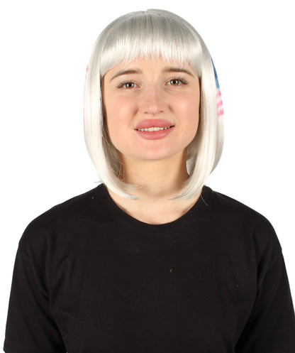 USA flag-themed bob wig