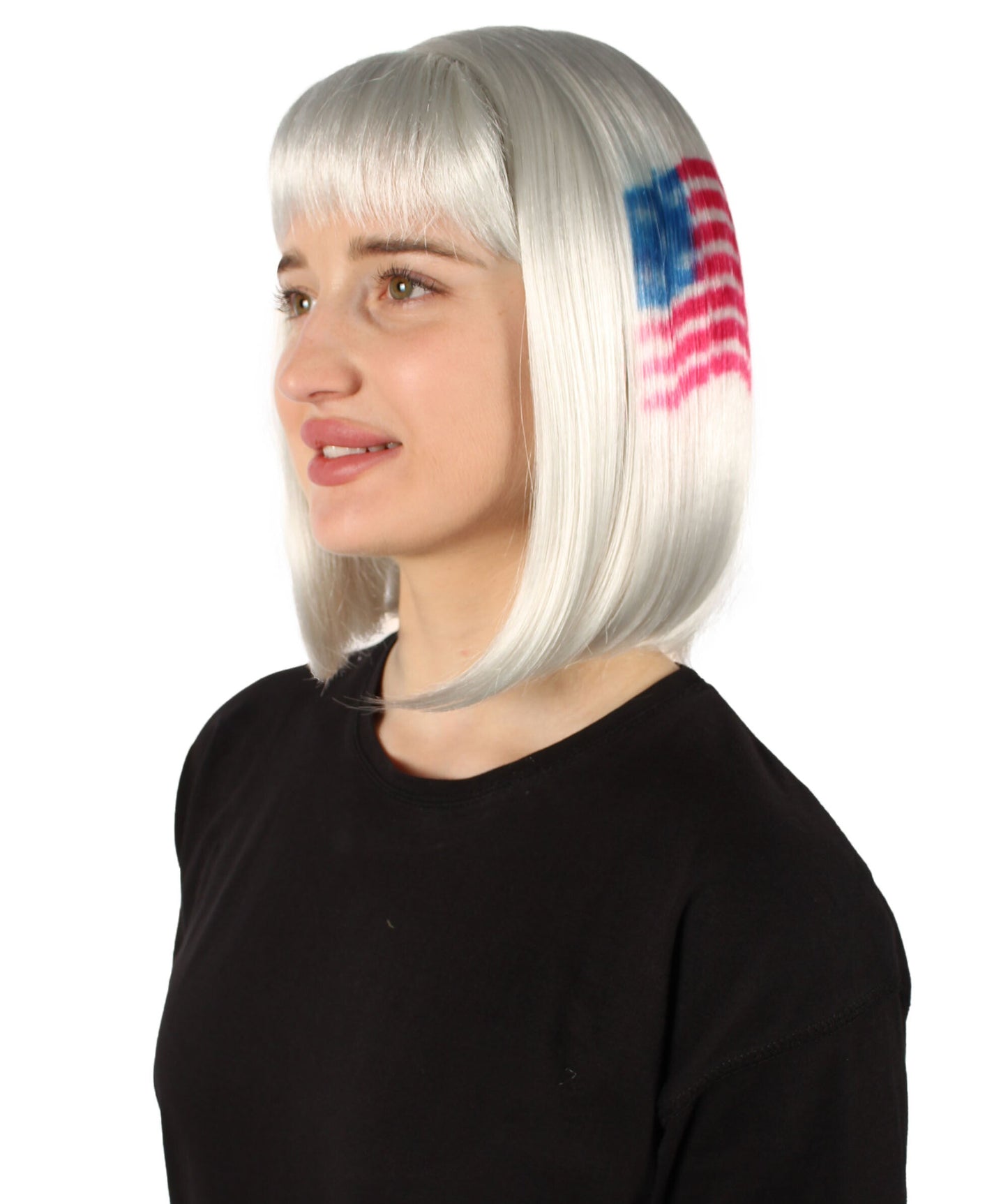 USA flag-themed bob wig