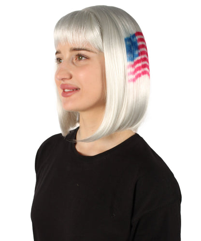 USA flag-themed bob wig