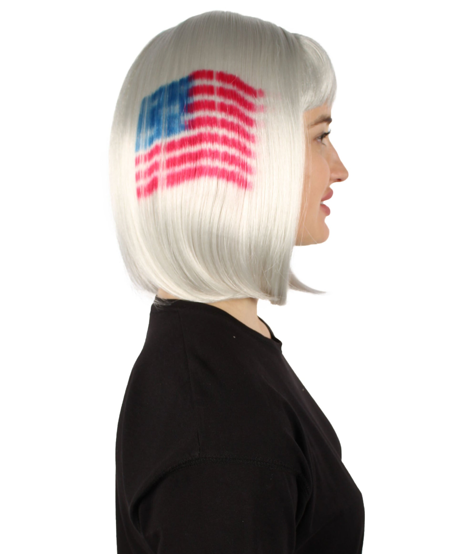 USA flag-themed bob wig